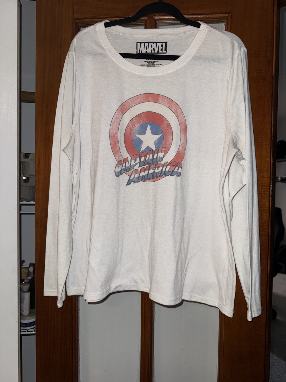 MARVEL Captain America White Long Sleeve Tee